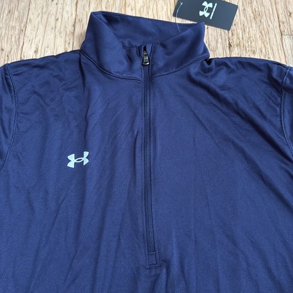 Women's Under Armour Locker 1/4 Zip Pullover Navy - Picture 3 of 7